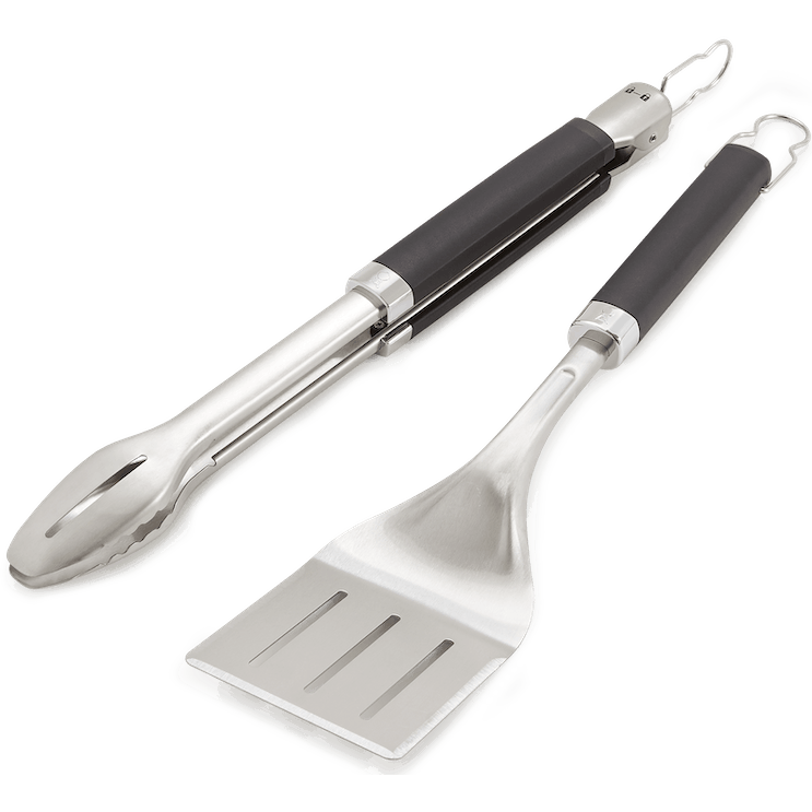 Set spatula si cleste Precision Weber, otel, 58 cm