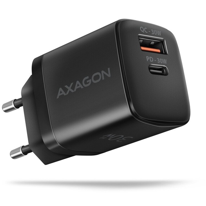 Incarcator retea AXAGON PD 3.0 QC4 + 1x USB-C 1x USB-A 30W negru ACU-PQ30