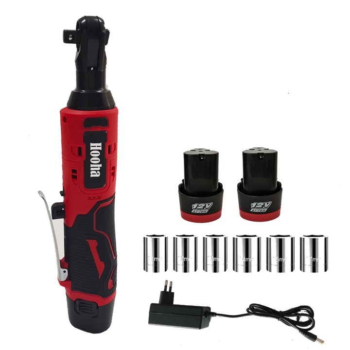 Cheie de impact cu clichet, Hooha, Li-ion 3/8",12V, 65Nm, 2Ah, LED, Cu acumulator si incarcator