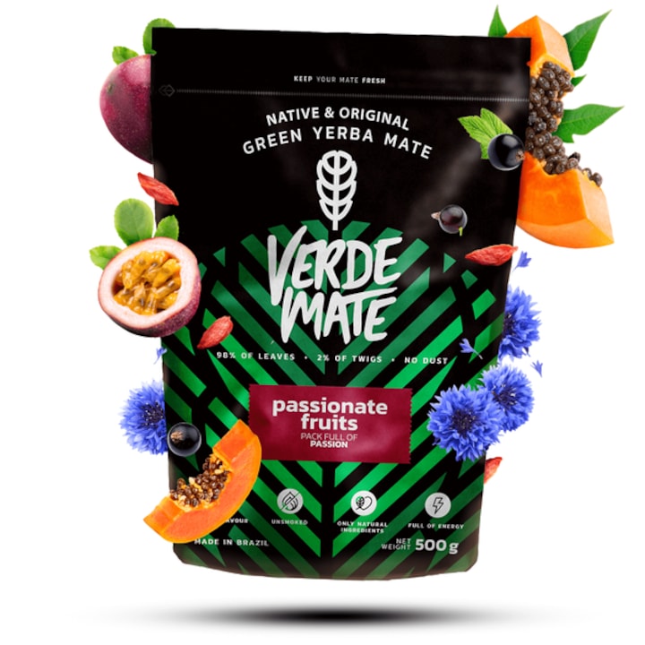 Чай Yerba Mate, Verde Mate Green Passionate Fruits, Плодове, Бразилия, 500 г