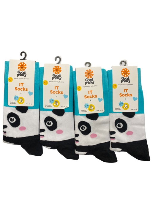 Set 4 perechi sosete, imprimeu IT-Panda, masura 39-42 EU, multicolor