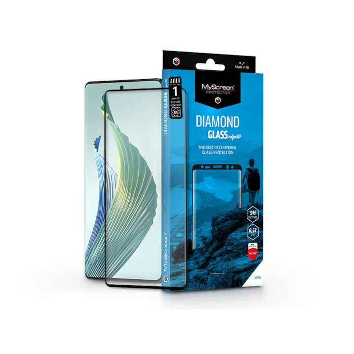 Скрийн протектор от закалено стъкло Honor Magic 5 Lite за извит дисплей - MyScreen Protector Diamond Glass Edge3D - черен (LA-2308)
