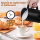 Aparat pentru Spumat Laptele Rece sau Cald Bukate® - Cappuccino, Ciocolata Calda cu Lapte, Spumare 160ml, Incalzire 350ml, Capacitate 580ml, Cana Detasabila, Auto-oprire, Negru, Bukate®