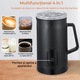 Aparat pentru Spumat Laptele Rece sau Cald Bukate® - Cappuccino, Ciocolata Calda cu Lapte, Spumare 160ml, Incalzire 350ml, Capacitate 580ml, Cana Detasabila, Auto-oprire, Negru, Bukate®