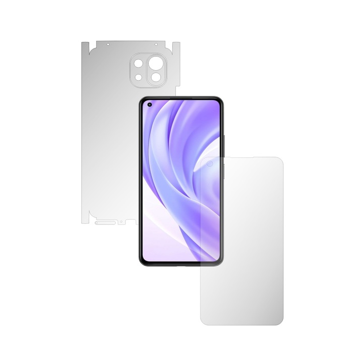 Цяло тяло iSkinz Matte Film за Xiaomi Mi 11 Lite 5G - Invisible Skinz Matte, 360 Cut, Anti-Fingerprint, Anti-Reflective Matte Silicone for Screen, Back and Side Cover, Adhesive Skin, Transparent