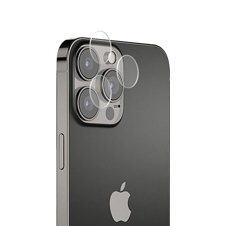 Folie de protectie Camera pentru Apple iPhone 14 Pro/ 14 Pro Max din Sticla Securizata FullHD Ultra Technology, Transparent