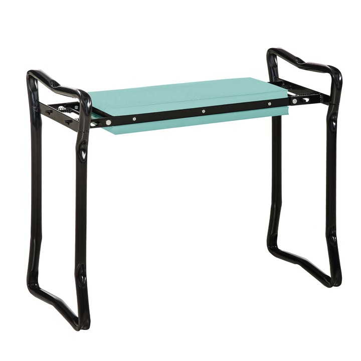Scaun pliabil pentru gradina, Outsunny, Spuma EVA/Otel, 58 x 28 x 49 cm, Negru/Verde