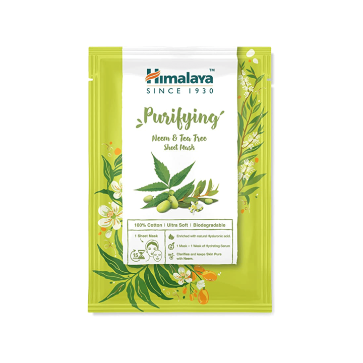 Masca Din tesatura, Himalaya, Acid Hialuronic Natural Pentru Hidratarea Excelenta A Pielii, La Reducerea Imperfectiunilor, Reduce Secretia De Sebum, tesatura Din Bumbac De lnalta Calitate, 100% Biodegradabila, 30 Ml, 1 Bucata