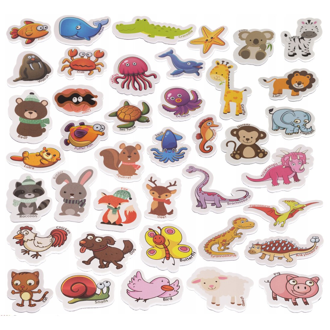 Set 42 Figurine, Magneti cu Animalute, Educative, Pentru Copii ...