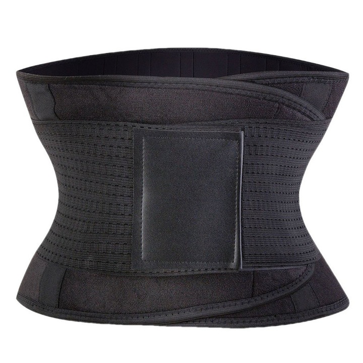 Fitness öv a derék karcsúsításához és formálásához, BOMSTOM, dupla kompressziós rendszerrel, S méret, fekete