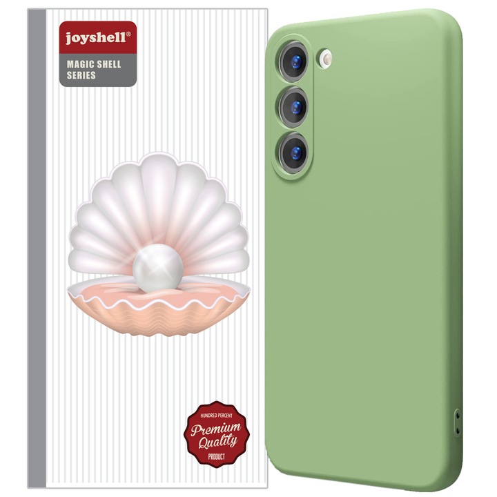 Husa Joyshell pentru Samsung Galaxy A14, SIlicon Catifelat Cu Interior Microfibra, Protectie la Camere, Verde mint