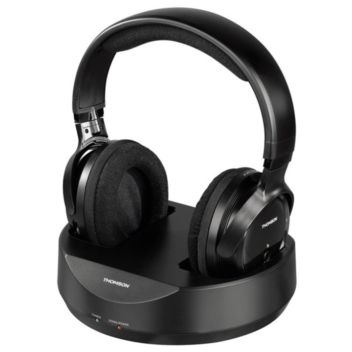 Thomson 131957 "WHP3001B" vezeték nélküli fekete fejhallgató