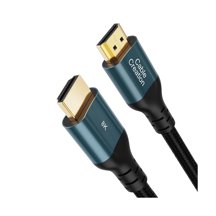 Cablu HDMI 2.1 tata-tata, Certificat, CableCreation®, 8K@60HZ, 4K/2K@120Hz, HDCP 2.2, eARC, 2 metri, Aurora Blue