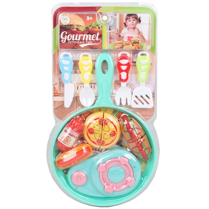 Детски комплект посуда, трифокс, пластмаса, 38 х 22 х 4 см, многоцветен