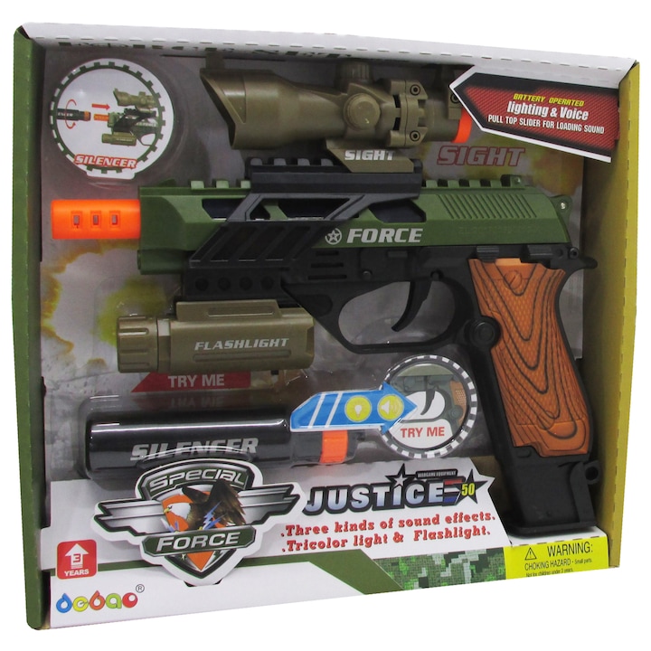Pistol de jucarie, Trifox, Plastic, Multicolor