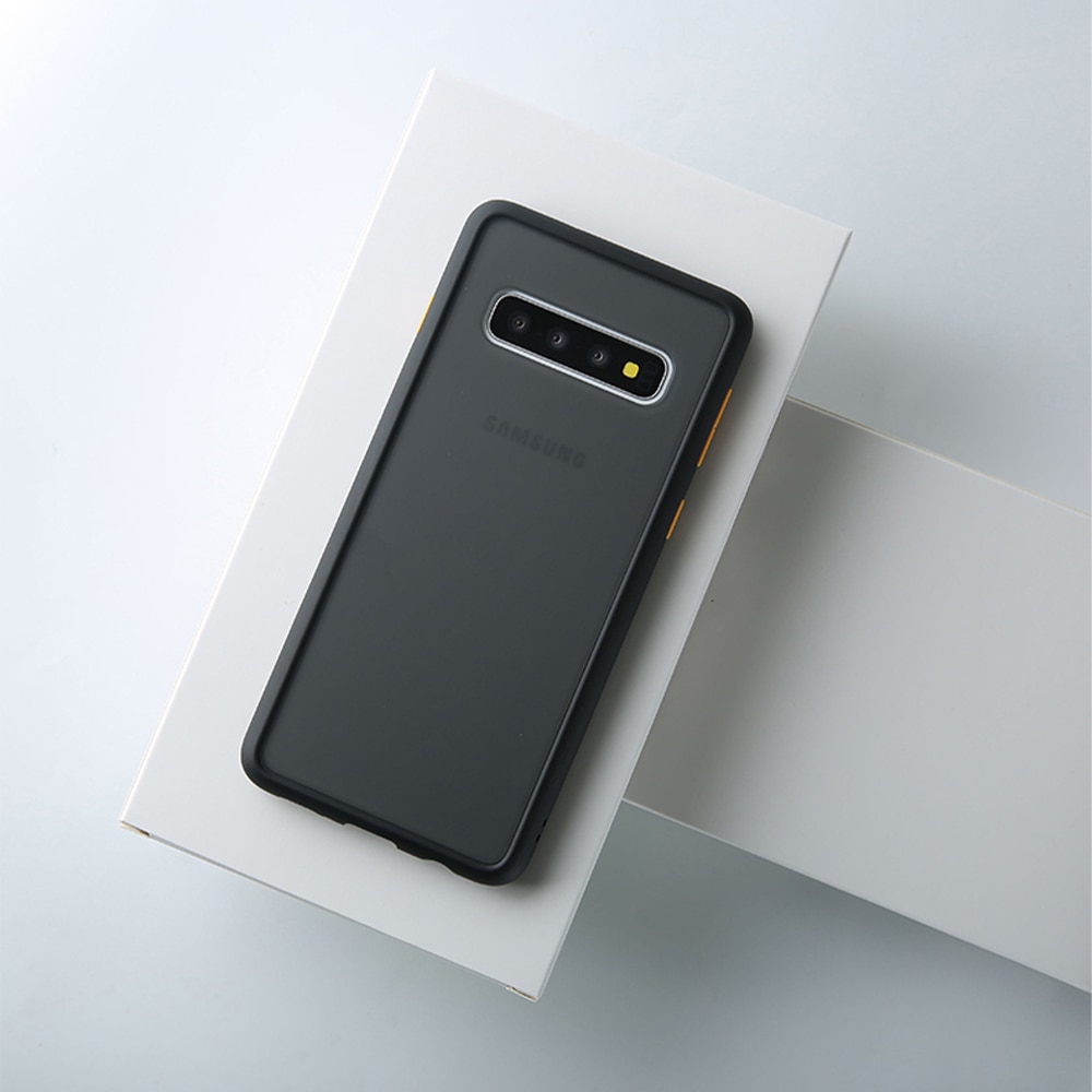 Husa de Protectie pentru Samsung Galaxy S10 Plus, Silicon TPU, Protectie Camera, Trendy Smoky Design, Negru