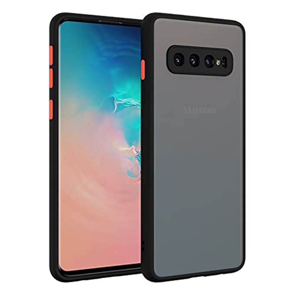 Husa de Protectie pentru Samsung Galaxy S10 Plus, Silicon TPU, Protectie Camera, Trendy Smoky Design, Negru