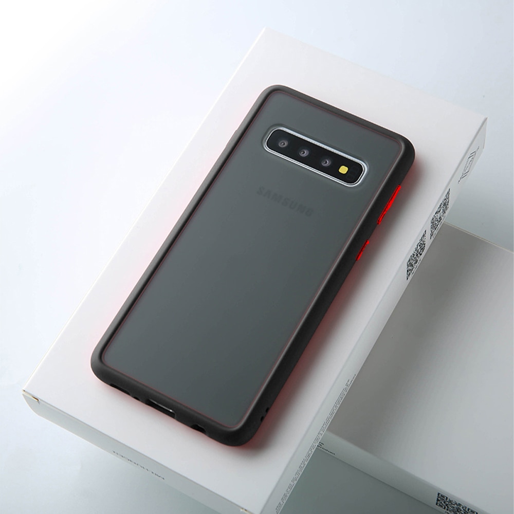 Husa de Protectie pentru Samsung Galaxy S10 Plus, Silicon TPU, Protectie Camera, Trendy Smoky Design, Negru