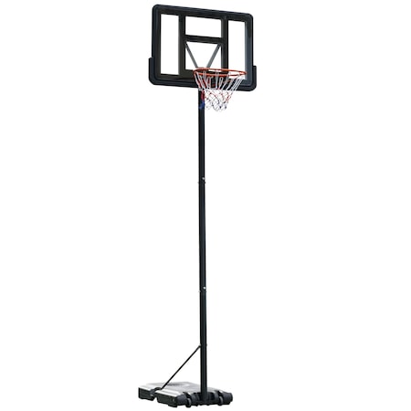 Cos de baschet reglabil, Homcom, Otel/PVC, 231-305 cm, Negru