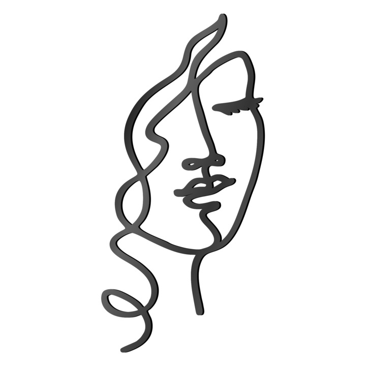 Topper tort Oneline, Girl, Inedit Print, Plexiglas Negru, TC927, 7x15 cm