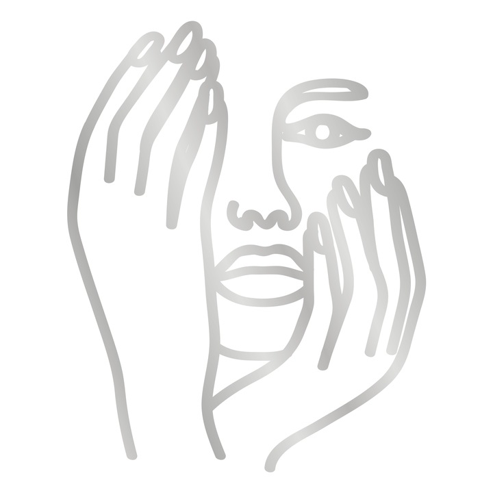 Topper tort Oneline, Hands, Inedit Print, Oglinda Argintie, TC940, 11x15 cm