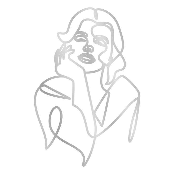 Topper tort Oneline, Girl, Inedit Print, Oglinda Argintie, TC929, 10x15 cm