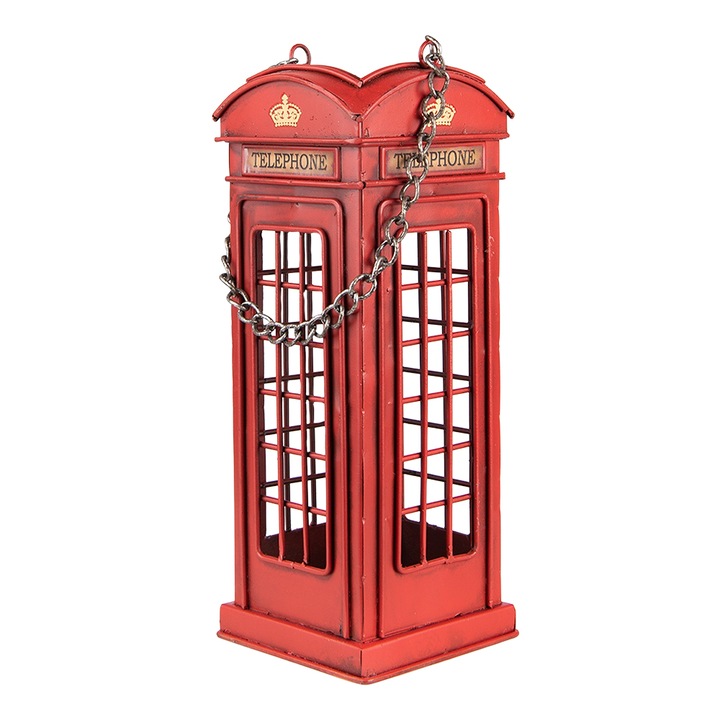 Декоративна фигурка, Червена желязна телефонна кабина 11x11x29 см