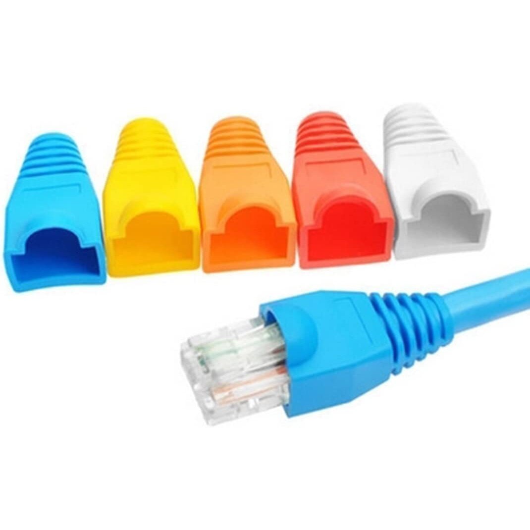 Set 100 mufe RJ45, Plastic, Multicolor - eMAG.ro