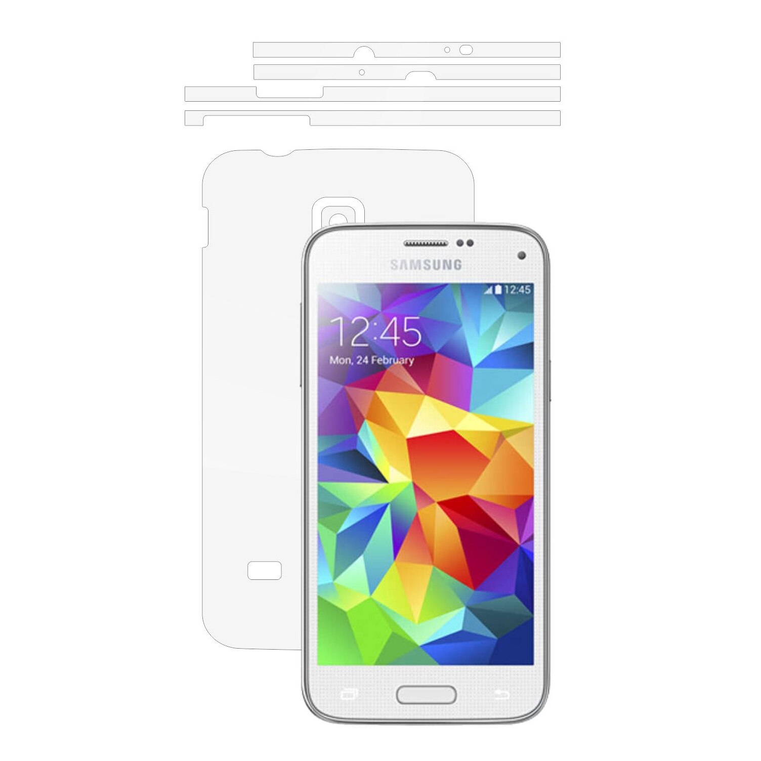 Folie Protectie Invisible Skinz Ultra-Clear AutoRegeneranta, Husa Transparenta de tip Skin Adeziv pentru Carcasa si Laterale, dedicata Samsung Galaxy S5 Mini