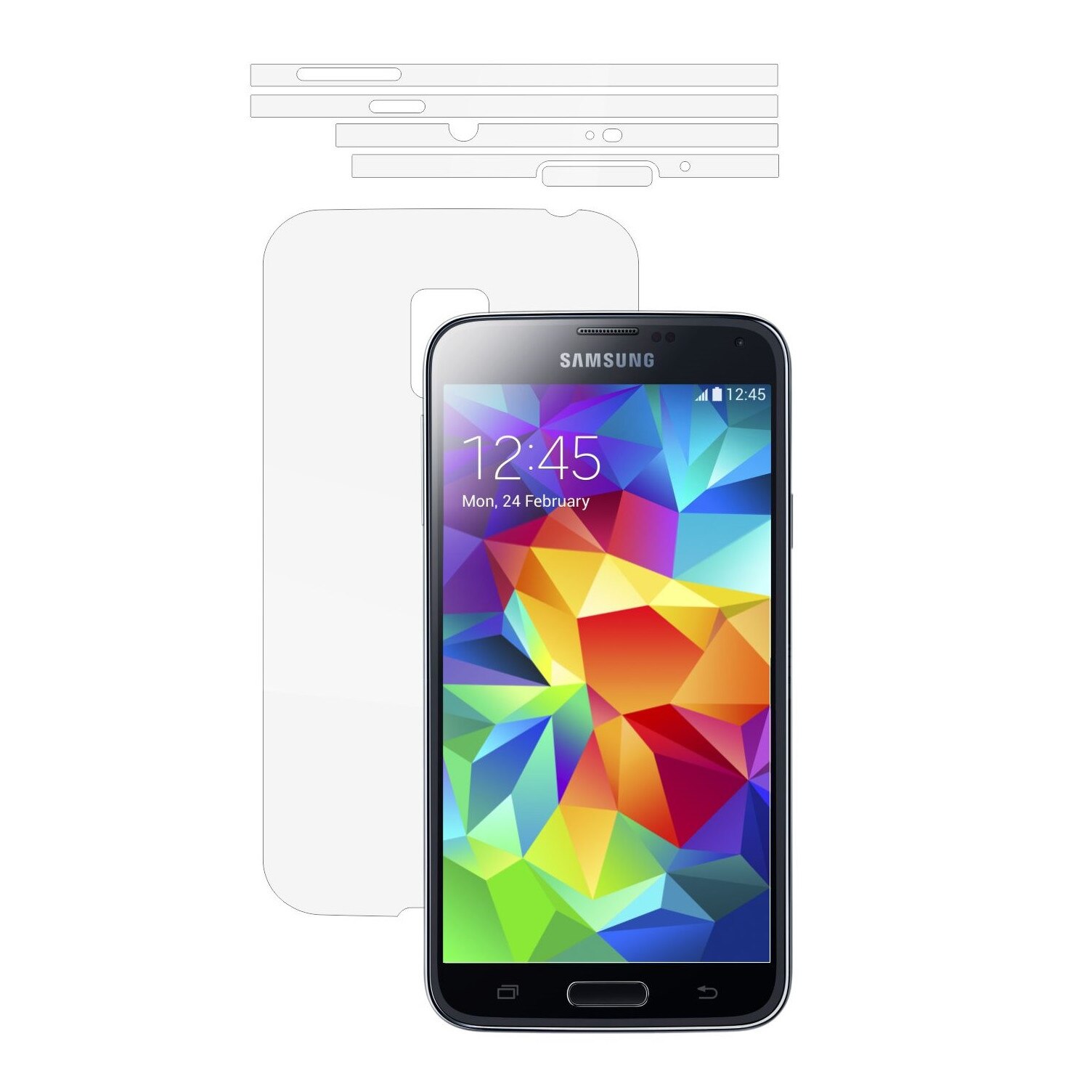 Folie Protectie Invisible Skinz Ultra-Clear AutoRegeneranta, Husa Transparenta de tip Skin Adeziv pentru Carcasa si Laterale, dedicata Samsung Galaxy S5