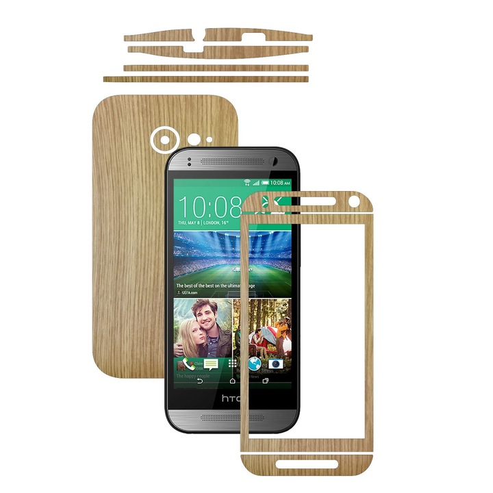 Защитен филм Carbon Skinz, Adhesive Skin Cover for Case, Oak Wood, посветен на HTC One Mini 2 M2