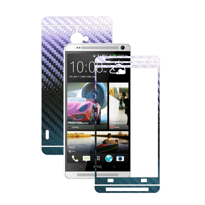 Защитно фолио Carbon Skinz, Adhesive Skin Cover за калъфа, Carbon Cameleon, предназначен за HTC One Max, Max Dual
