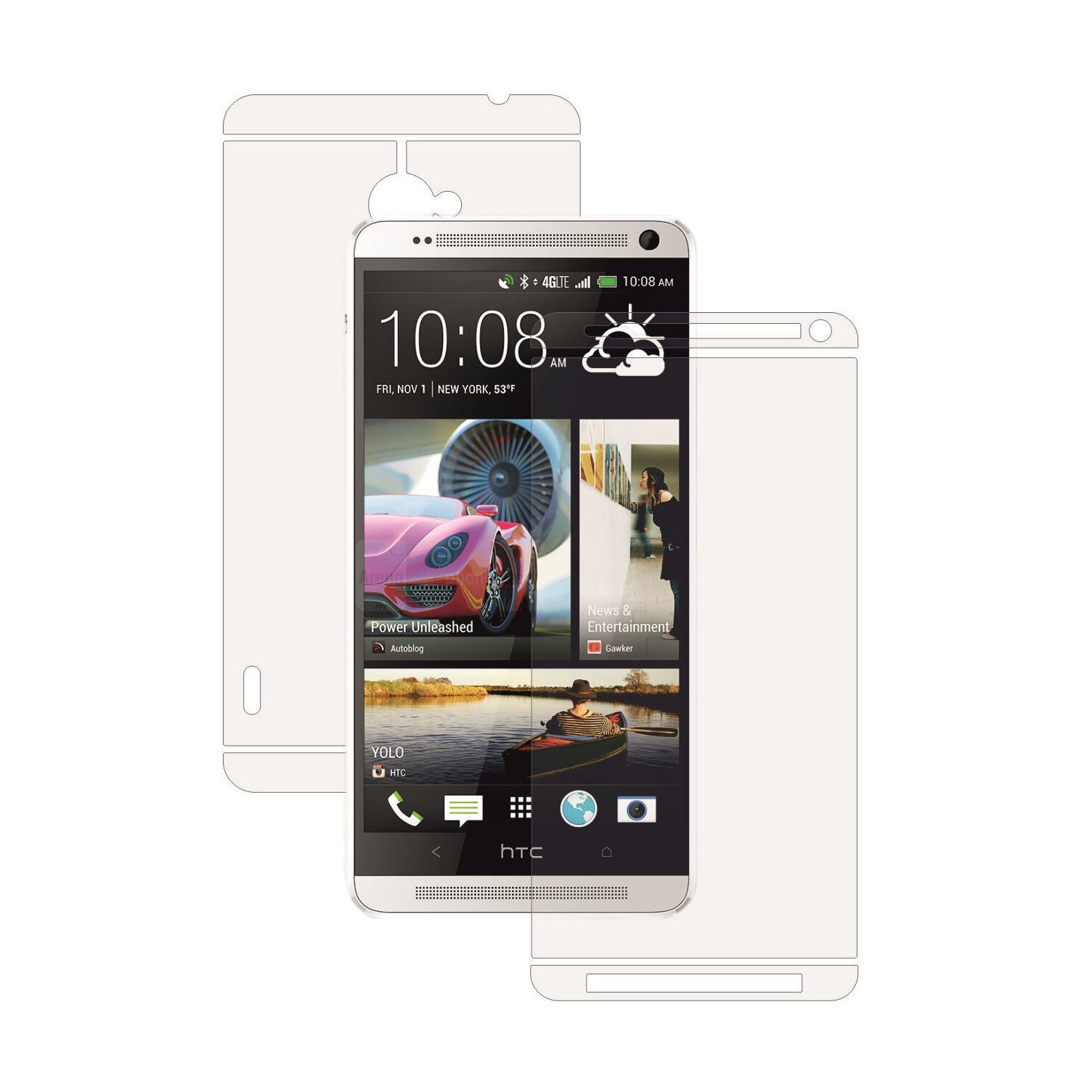 Folie Protectie Full Body Invisible Skinz Ultra-Clear HD, Husa Transparenta de tip Skin Adeziv pentru Carcasa si Ecran, dedicata HTC One Max, Max Dual