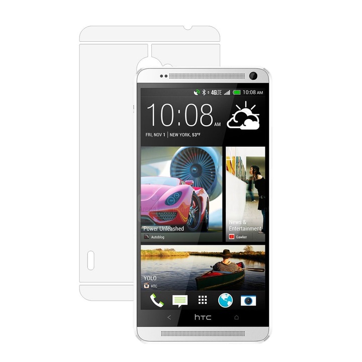 Invisible Skinz Ultra-Clear Self-Regenerating Protection Film, Adhesive Skin Transparent Cover for Case and Sides, предназначено за HTC One Max, Max Dual