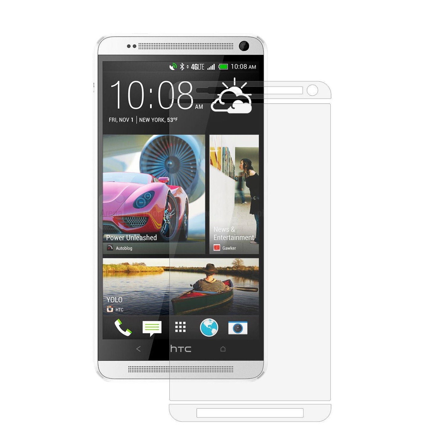 Folie Protectie Ecran, Acoperire Totala, Adeziva si Foarte Flexibila, Invisible Skinz Ultra-Clear AutoRegeneranta pentru HTC One Max, Max Dual