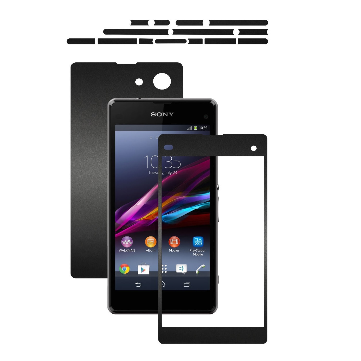 Folie de protectie Carbon Skinz, Husa de tip Skin Adeziv pentru Carcasa, Negru Mat dedicata Sony Xperia Z1 Compact