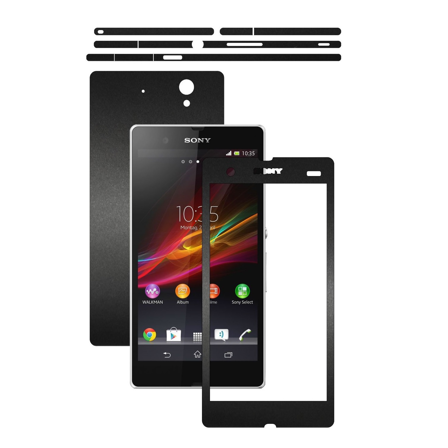 Folie de protectie Carbon Skinz, Husa de tip Skin Adeziv pentru Carcasa, Negru Mat dedicata Sony Xperia Z