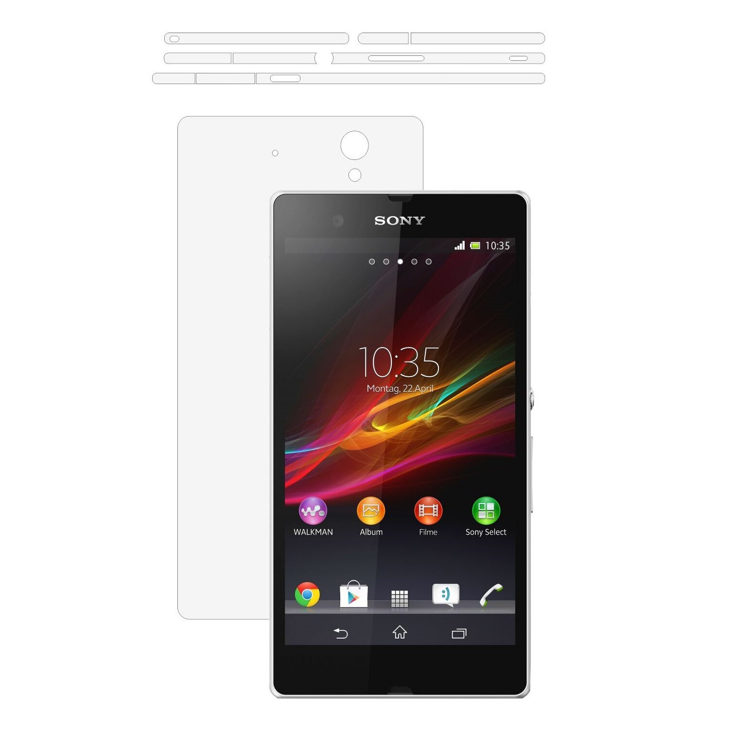 Folie Protectie Invisible Skinz Ultra-Clear AutoRegeneranta, Husa Transparenta de tip Skin Adeziv pentru Carcasa si Laterale, dedicata Sony Xperia Z