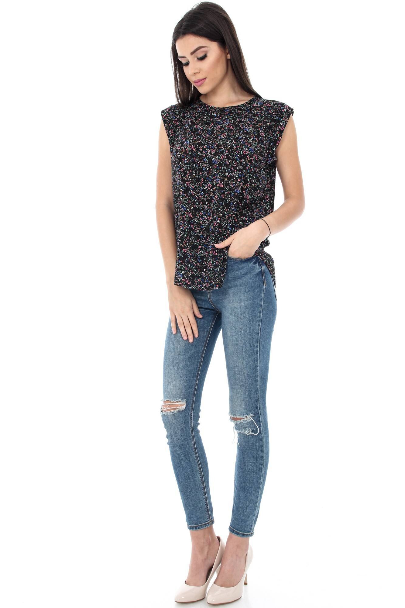 Bluza neagra, ROH, multicolora , S-M