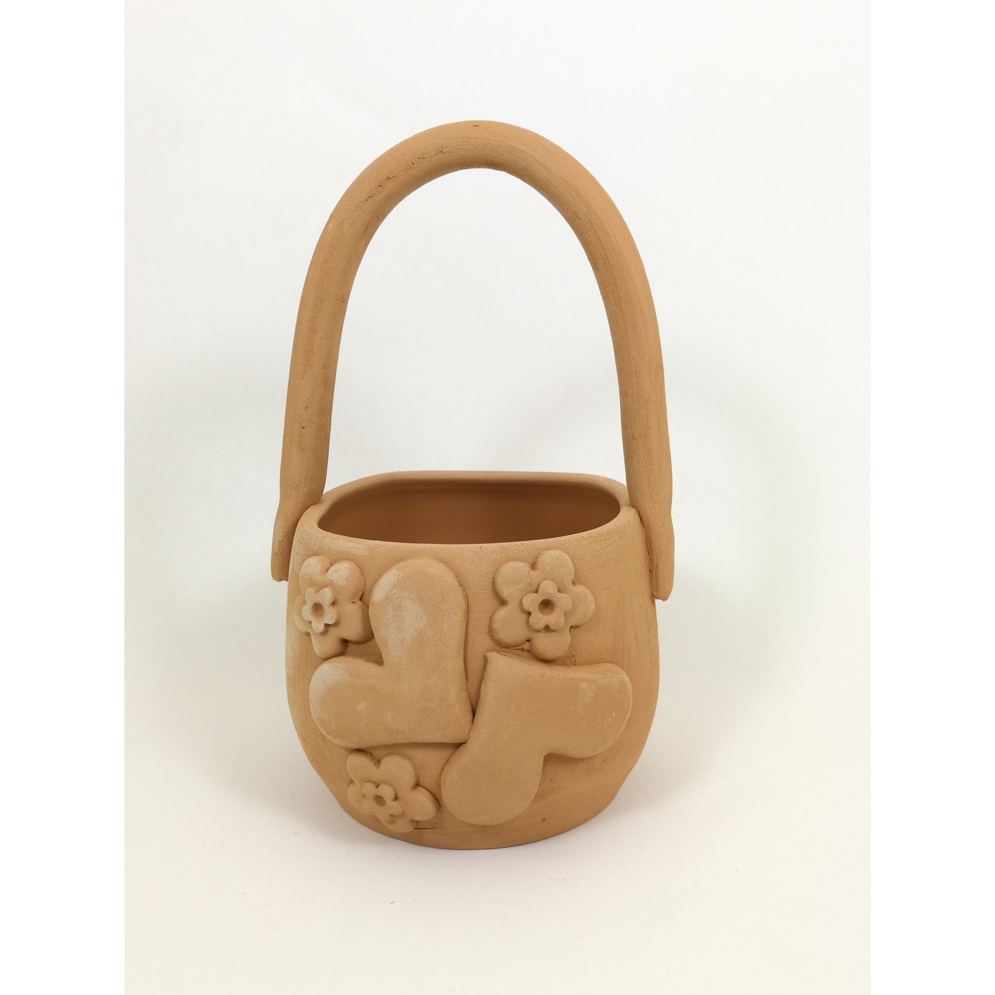 Cosulet inaltime medie cu inimi si flori