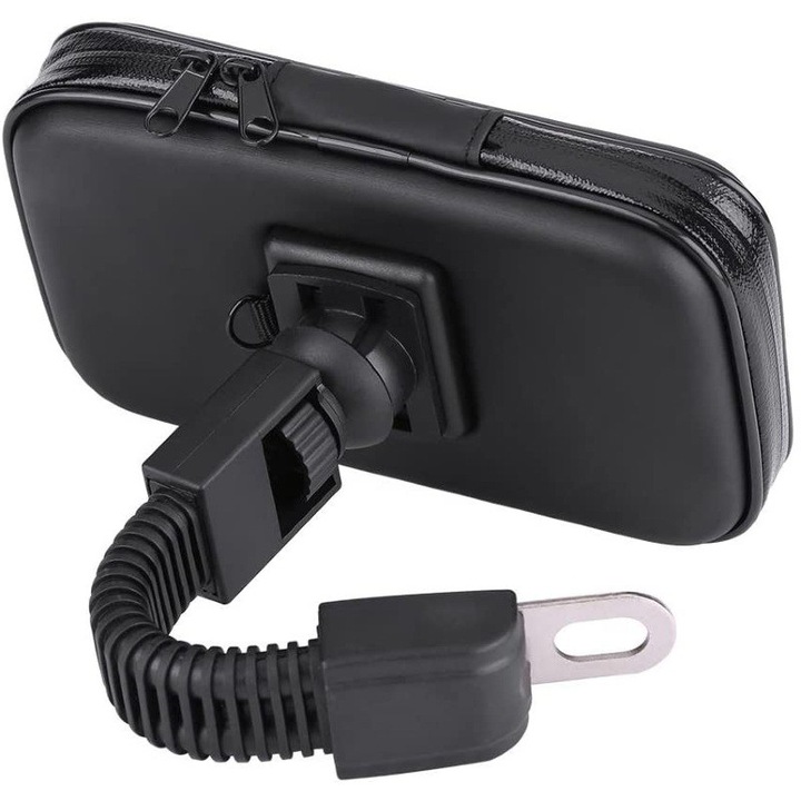 Suport GPS Telefon/Tableta pentru Motociclete, Cup Holder, Orizontal Format, Rotire 360, Comfort & Relax, Ajustabil, Calatorit, Usor de montat si demontat, Optim Stability, Negru