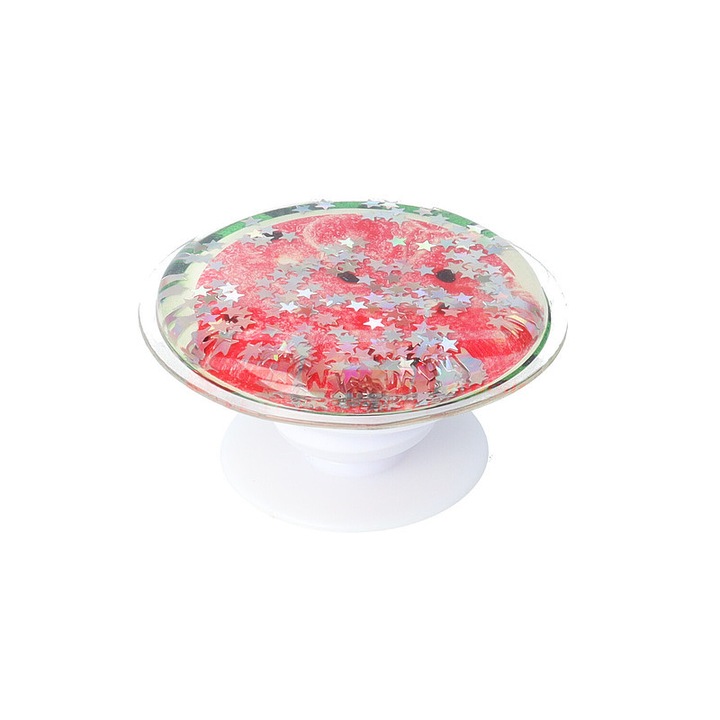 Öntapadó popsocket telefon vagy tablet tartó gyűrűvel, Csillogó dinnye, Többszínű, SEP-BBL6888