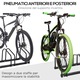 Suport de parcare pentru 4 biciclete, Homcom, Otel, 110x33x27 cm, Negru
