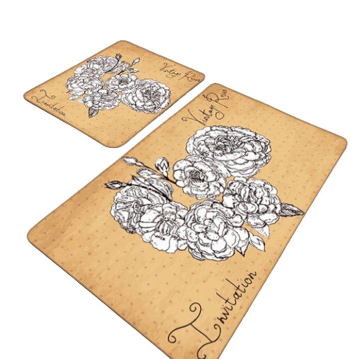 Комплект от 2 постелки за баня, Chilai Home, Vintage Roses