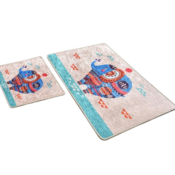 Комплект от 2 постелки за баня, Chilai Home, Ethnic Rectangular