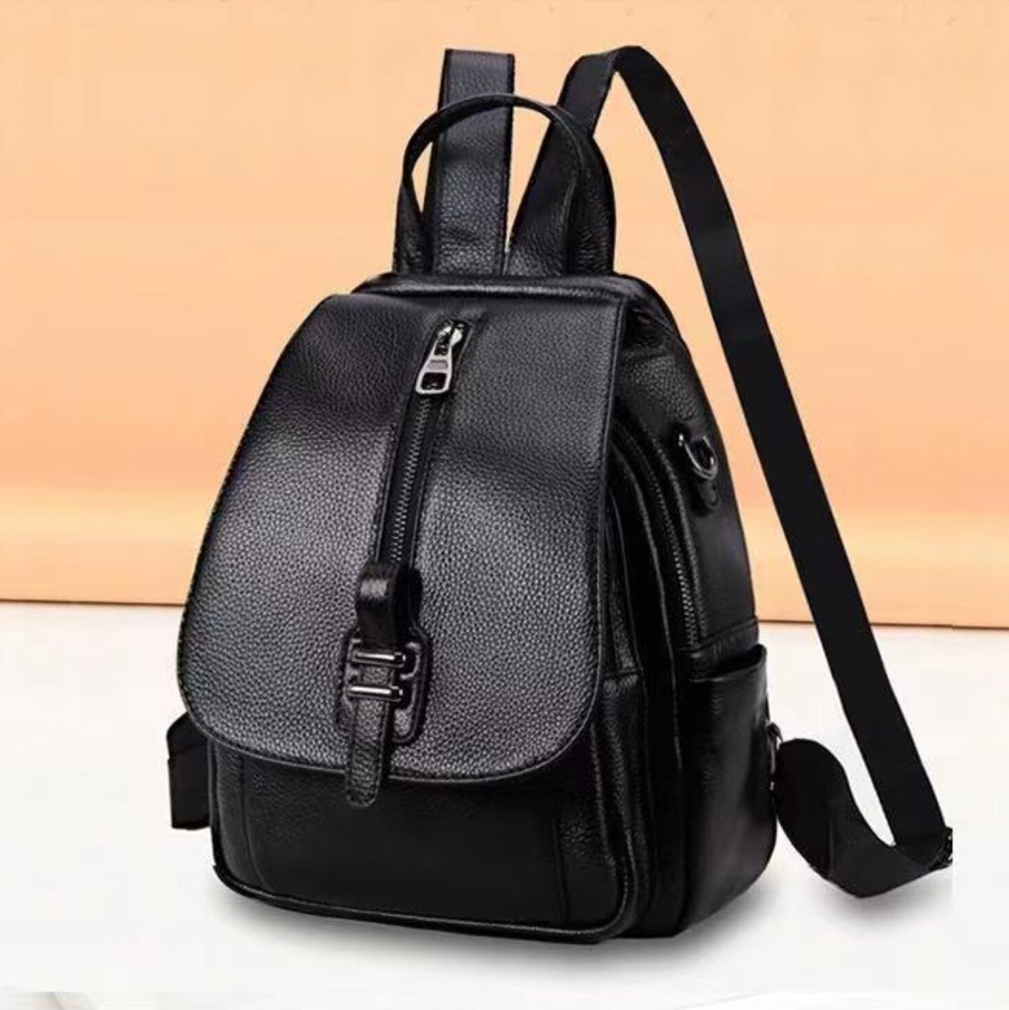 Rucsac Dama, De Tip Geanta, Freeland B1010, Piele Naturala, Negru - EMAG.ro