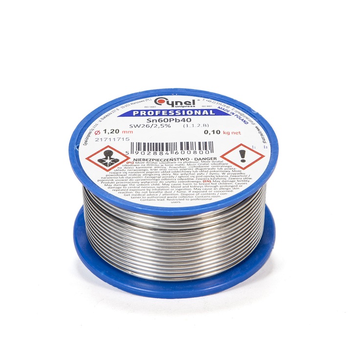 Запояваща ролка, Cynel, 1.5mm/250g, Silver/Blue