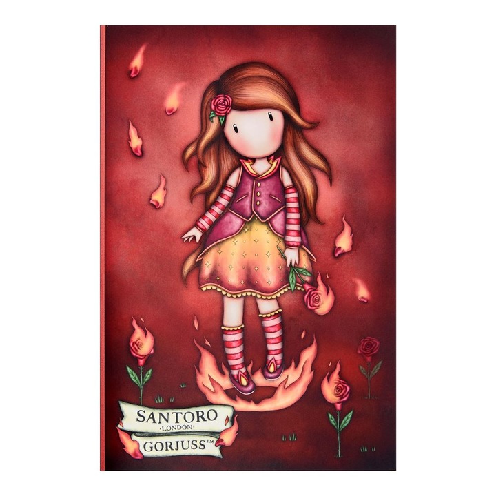 Голяма тетрадка Santoro Gorjuss Fire In My Heart, Червен