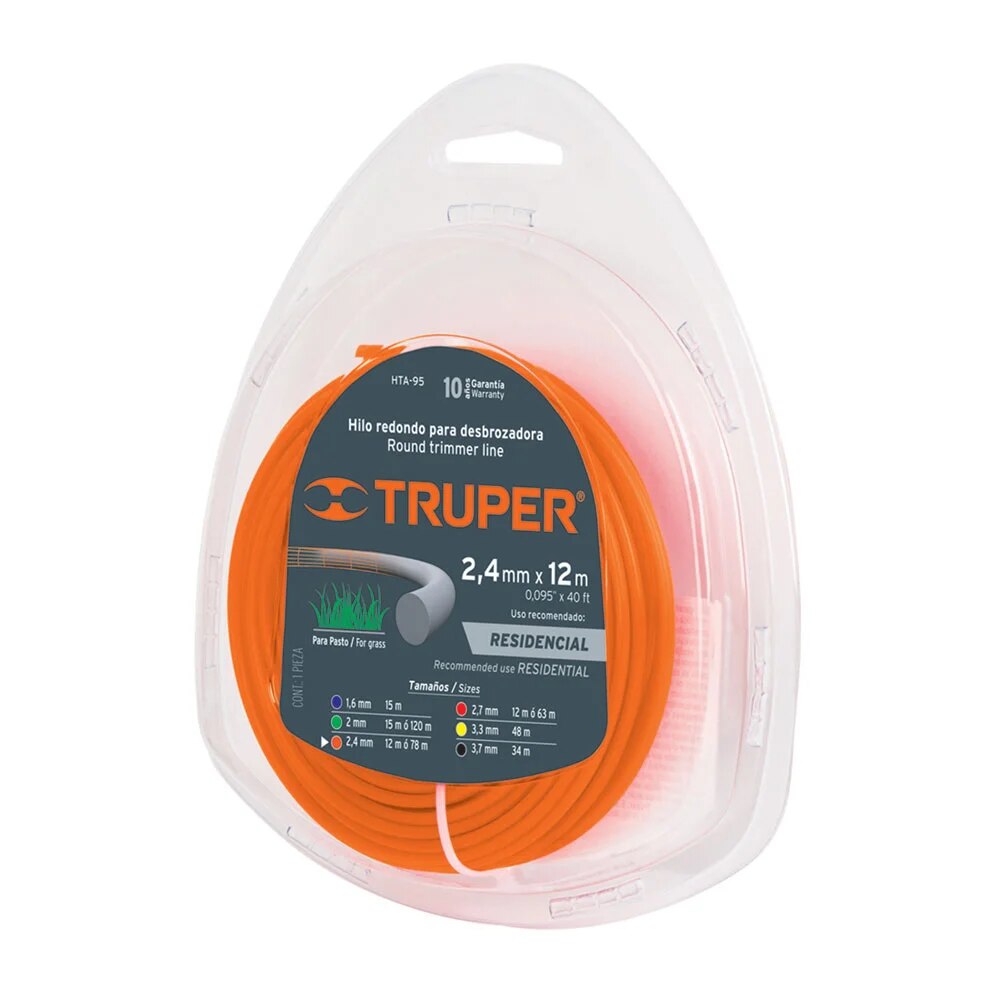 Корда за моторен тример, 2,4мм, 12м, Truper - eMAG.bg