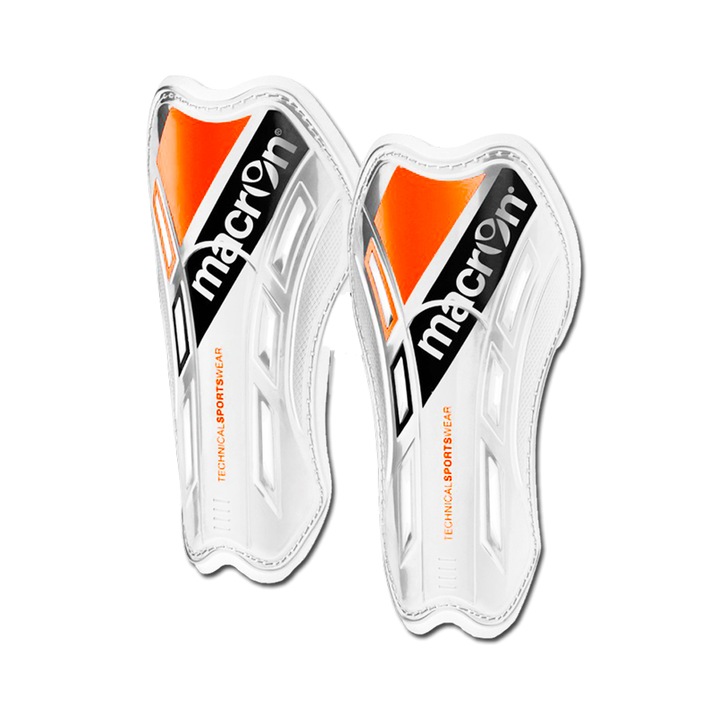 Aparatoare tibie, Macron, Fotbal Ultralight Crown, EVA, Wrap 3D, M, Alb